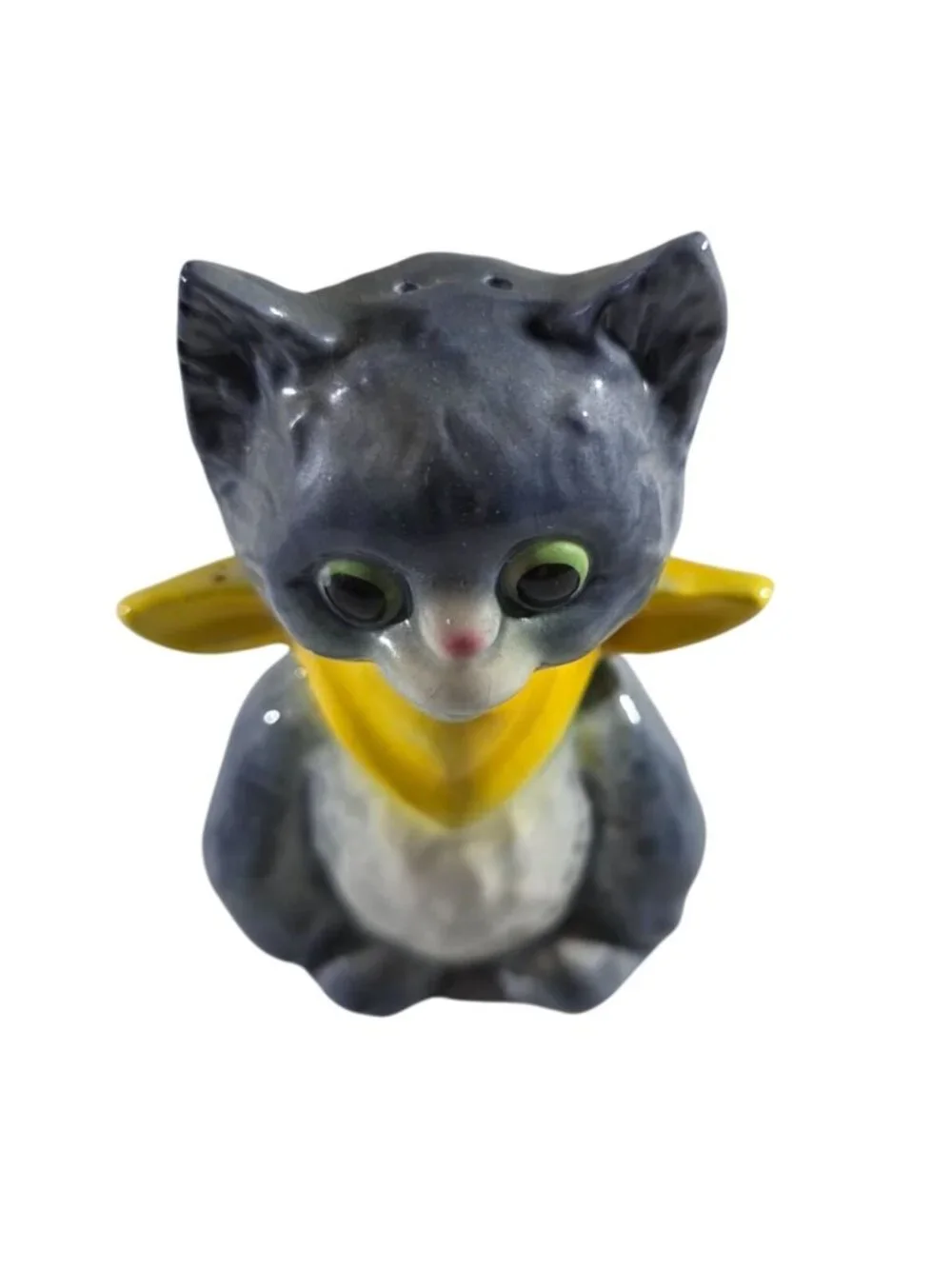 Cat Salt Pepper Shakers Vtg Ceramic With Basket By Goebel anthropomorphic